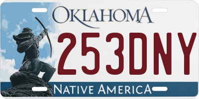 OK license plate 253DNY