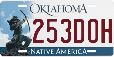 OK license plate 253DOH
