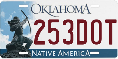 OK license plate 253DOT