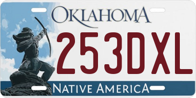 OK license plate 253DXL