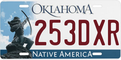 OK license plate 253DXR