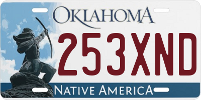 OK license plate 253XND