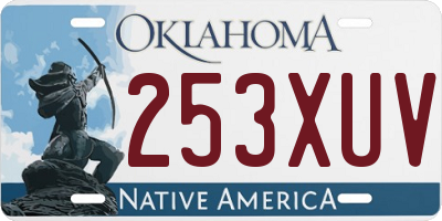 OK license plate 253XUV