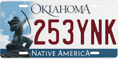 OK license plate 253YNK