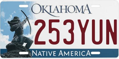 OK license plate 253YUN