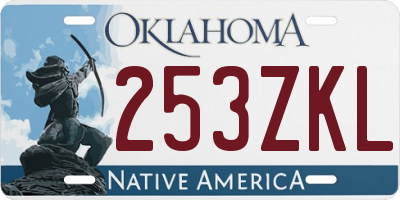 OK license plate 253ZKL