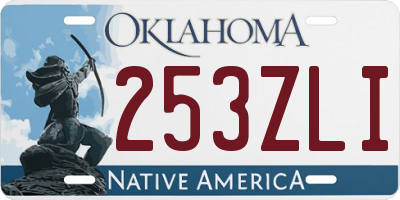 OK license plate 253ZLI