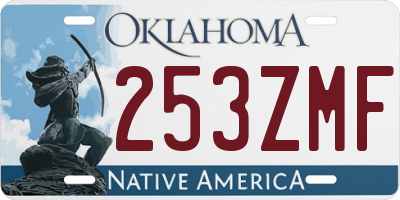 OK license plate 253ZMF