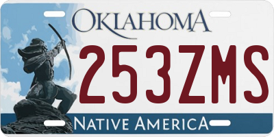 OK license plate 253ZMS
