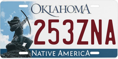 OK license plate 253ZNA