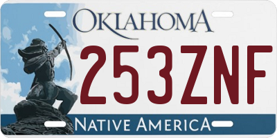 OK license plate 253ZNF