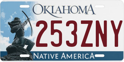 OK license plate 253ZNY