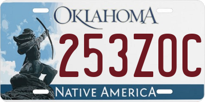 OK license plate 253ZOC