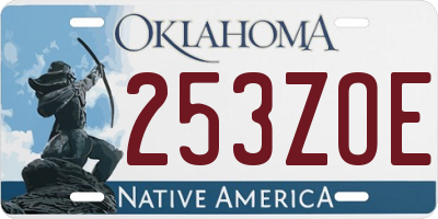 OK license plate 253ZOE