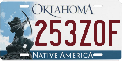 OK license plate 253ZOF