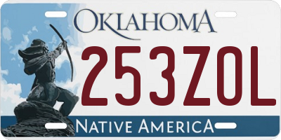 OK license plate 253ZOL