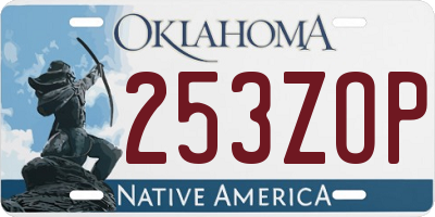 OK license plate 253ZOP