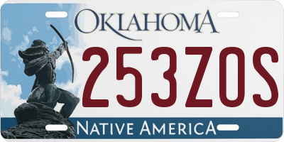 OK license plate 253ZOS