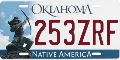 OK license plate 253ZRF