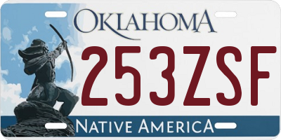 OK license plate 253ZSF