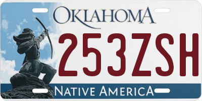 OK license plate 253ZSH