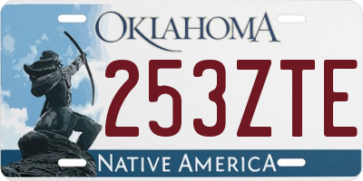 OK license plate 253ZTE