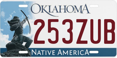 OK license plate 253ZUB