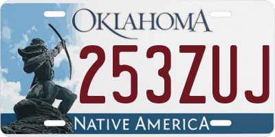 OK license plate 253ZUJ