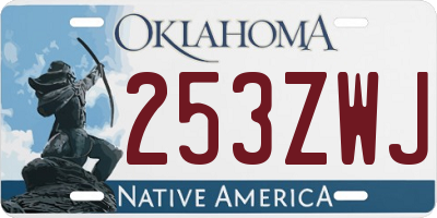 OK license plate 253ZWJ