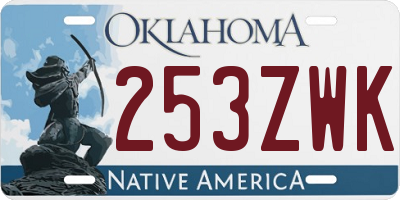 OK license plate 253ZWK