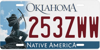 OK license plate 253ZWW