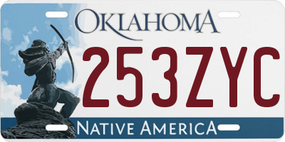 OK license plate 253ZYC