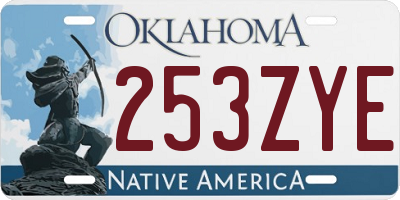 OK license plate 253ZYE