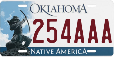 OK license plate 254AAA