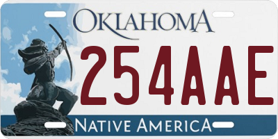 OK license plate 254AAE