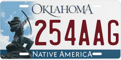 OK license plate 254AAG