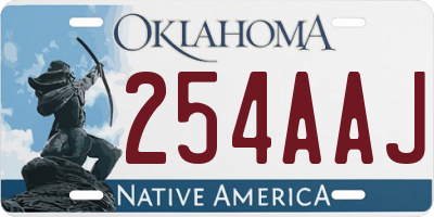 OK license plate 254AAJ