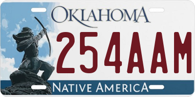 OK license plate 254AAM