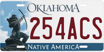 OK license plate 254ACS