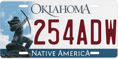 OK license plate 254ADW