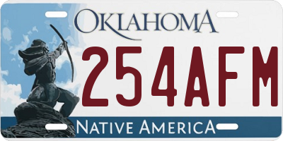 OK license plate 254AFM