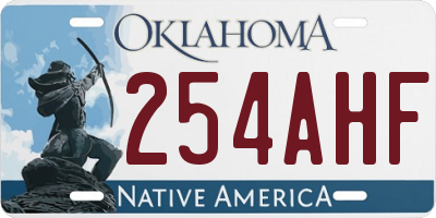 OK license plate 254AHF