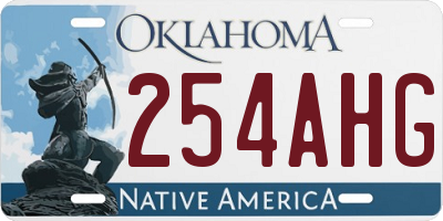 OK license plate 254AHG