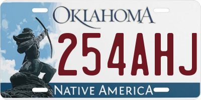 OK license plate 254AHJ