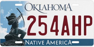 OK license plate 254AHP