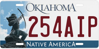 OK license plate 254AIP