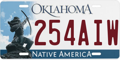 OK license plate 254AIW
