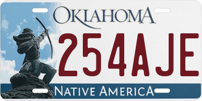 OK license plate 254AJE