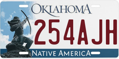 OK license plate 254AJH