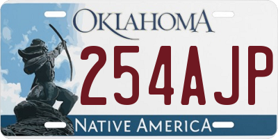 OK license plate 254AJP